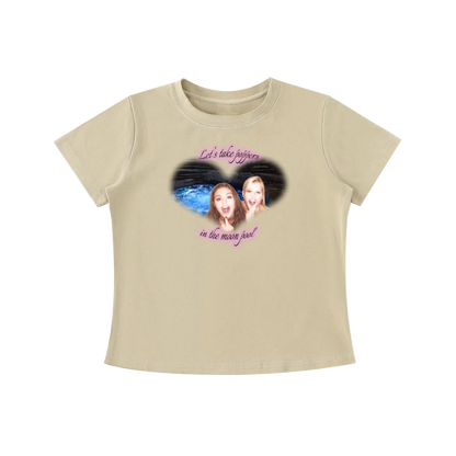 'Poppers in the moon pool' baby tee