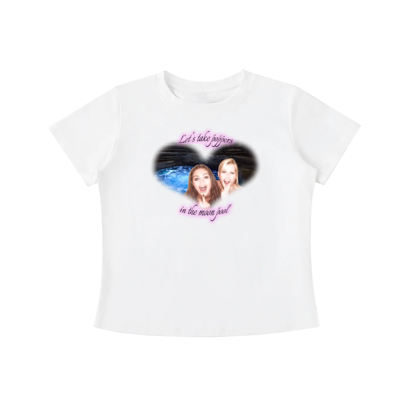 'Poppers in the moon pool' baby tee