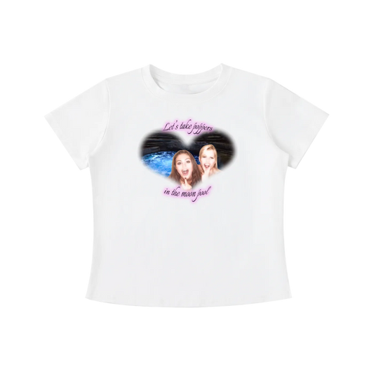 'Poppers in the moon pool' baby tee