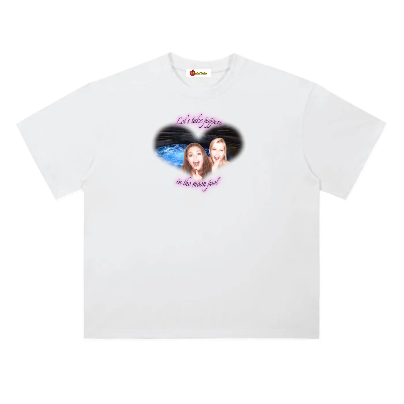 'Poppers in the moon pool' oversized tee