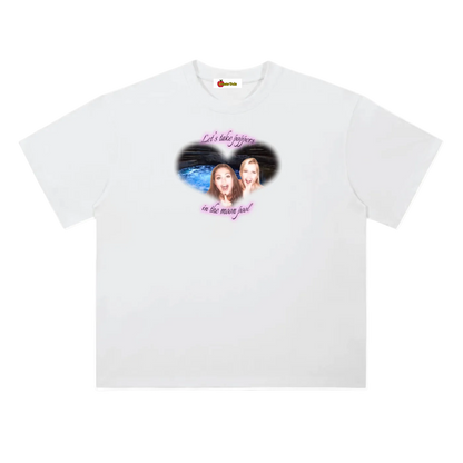 'Poppers in the moon pool' oversized tee