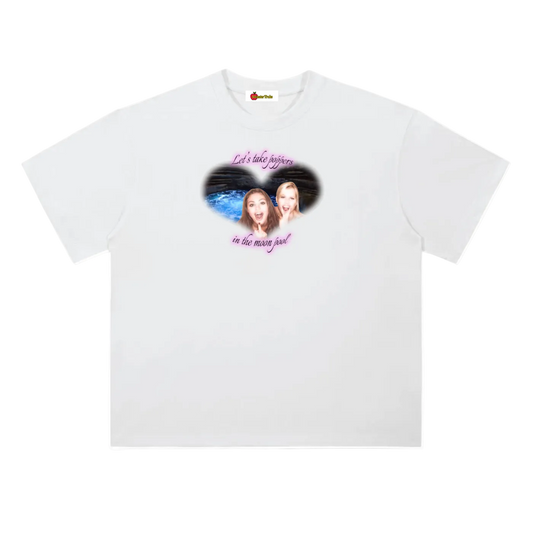 'Poppers in the moon pool' oversized tee