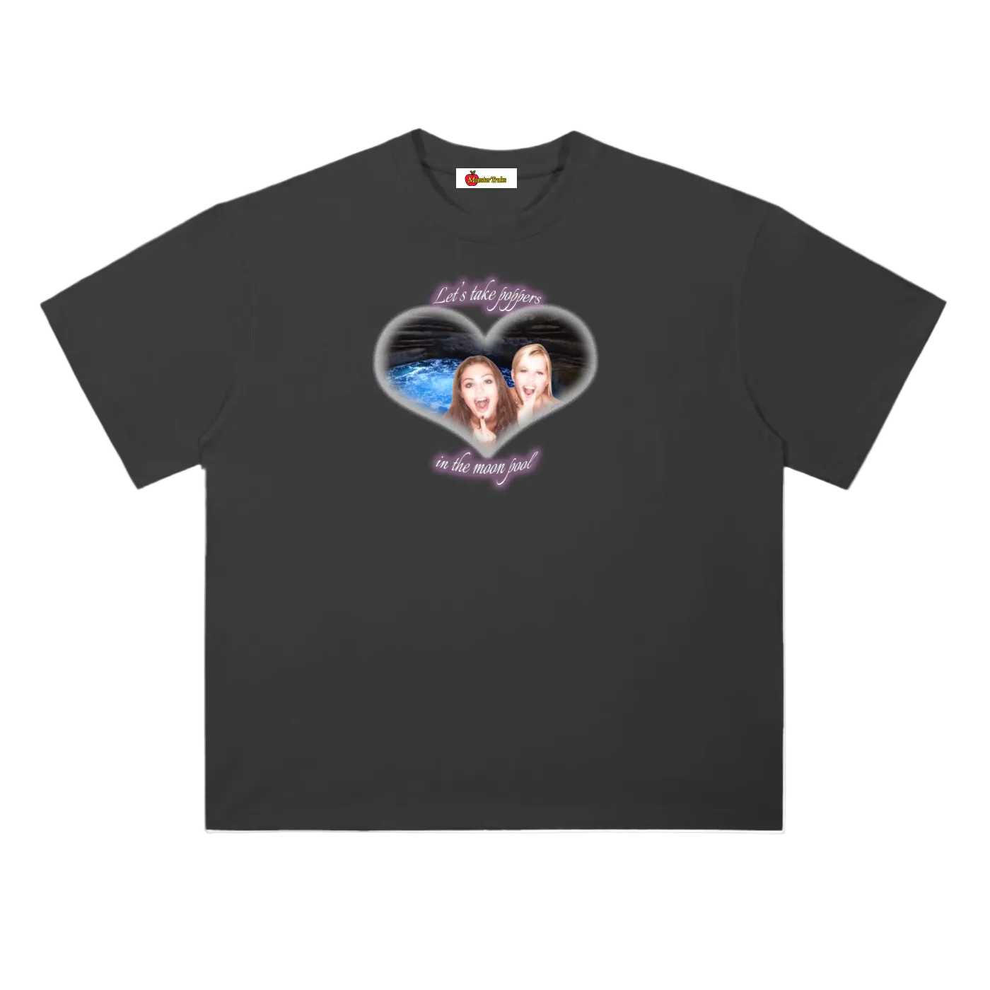'Poppers in the moon pool' oversized tee