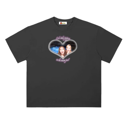 'Poppers in the moon pool' oversized tee