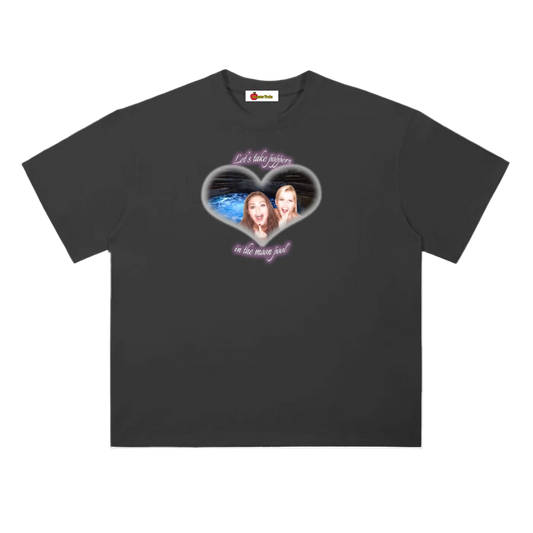 'Poppers in the moon pool' oversized tee