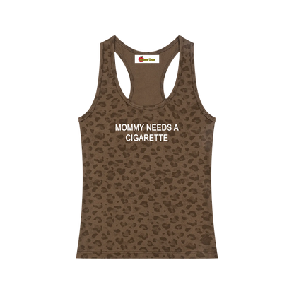 'Mommy' leopard print tank top