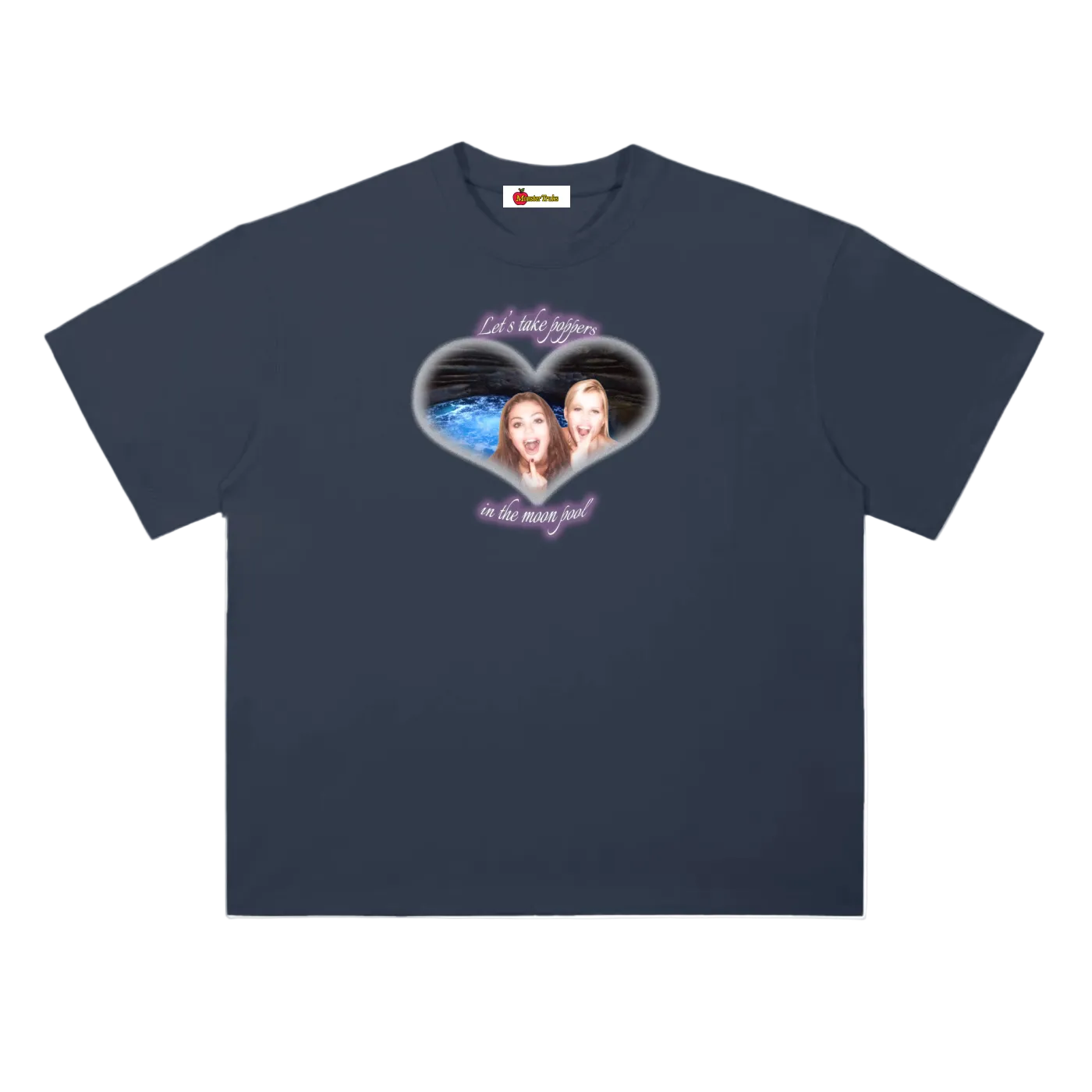 'Poppers in the moon pool' oversized tee