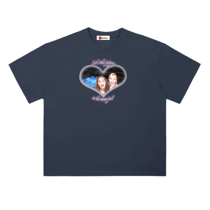 'Poppers in the moon pool' oversized tee