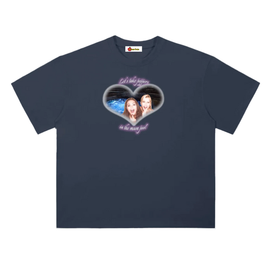 'Poppers in the moon pool' oversized tee