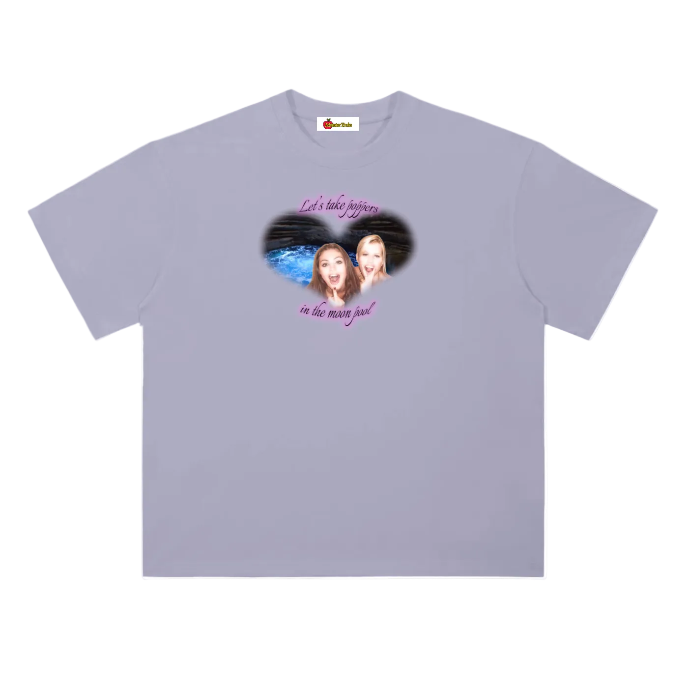 'Poppers in the moon pool' oversized tee