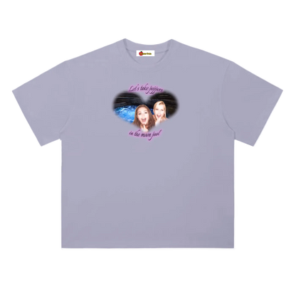 'Poppers in the moon pool' oversized tee